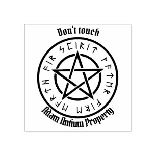 Schwarzer Pentagramm Gummistempel