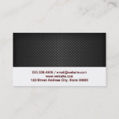 Schwarzer Perforierter Mesh | White Band Visitenkarte (Rückseite)