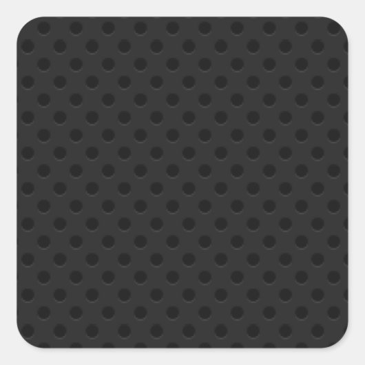 Schwarzer Perforierter Pinhole Quadratischer Aufkleber (Vorderseite)