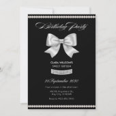 Schwarzer Perlbogen Geburtstag Einladung (Vorderseite)