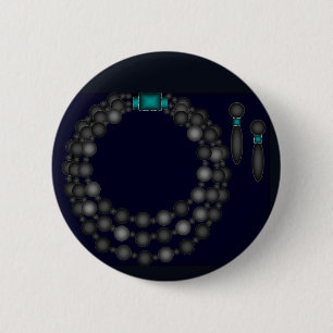 Schwarzer Perlen-Entwurfs-Knopf Button