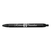 Schwarzer Personalisierter Mit Monogramm Name Pen Kugelschreiber (Vorderseite)