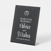 Schwarzer Personalisierter Rat & Wünsche Grad Part Sockelschild (Vorderseite)