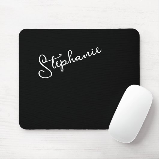 Schwarzer personalisierter Schriftname Chic Minima Mousepad (Mit Mouse)