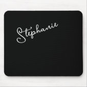 Schwarzer personalisierter Schriftname Chic Minima Mousepad (Vorne)