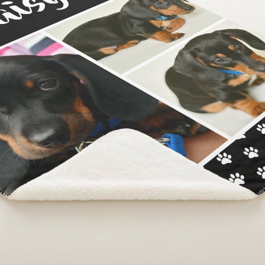 Schwarzer Pet Lover Foto Collage anpassbarer Hund Sherpadecke (3/4)