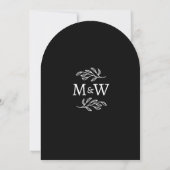 Schwarzer Pfeil für das Hochzeitpaar Monogram Einladung (Rückseite)