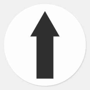 schwarzer Pfeil herauf Ikone Runder Aufkleber