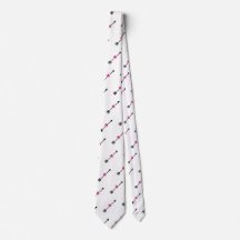 Schwarzer Pfeil mit Fuchsia Herz Neck Tie