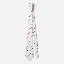 Schwarzer Pfeil mit Fuchsia Herz Neck Tie Krawatte