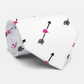 Schwarzer Pfeil mit Fuchsia Herz Neck Tie Krawatte (Gerollt)