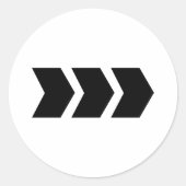 schwarzer Pfeil rechts Runder Aufkleber (Vorderseite)