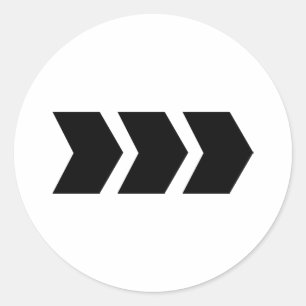 schwarzer Pfeil rechts Runder Aufkleber