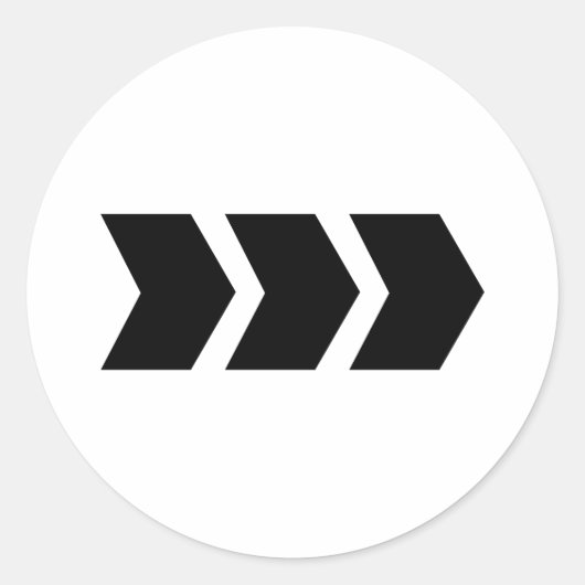 schwarzer Pfeil rechts Runder Aufkleber (Vorderseite)