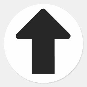 Schwarzer Pfeil Runder Aufkleber