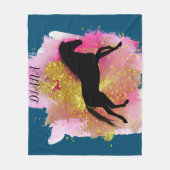 SCHWARZER PFERD PERSONALISIERTER BLANKET FLEECEDECKE (Vorderseite)