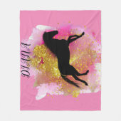 SCHWARZER PFERD PERSONALISIERTER BLANKET FLEECEDECKE (Vorderseite)