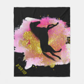 SCHWARZER PFERD PERSONALISIERTER BLANKET FLEECEDECKE (Vorderseite)