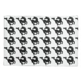 Schwarzer Pferdekissen Kissenbezug (Rückseite)