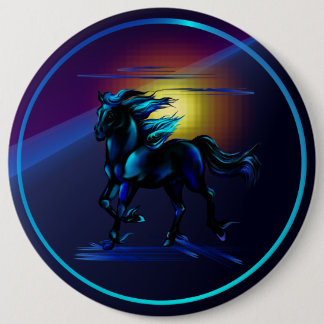 Schwarzer Pferdeknopf Button