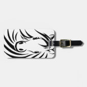 Schwarzer Pferdekopf Gepäckanhänger (Vorderseite horizontal)