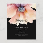 Schwarzer Pfirsich Aquarell Blumenhaushalt Geburts (Vorderseite)