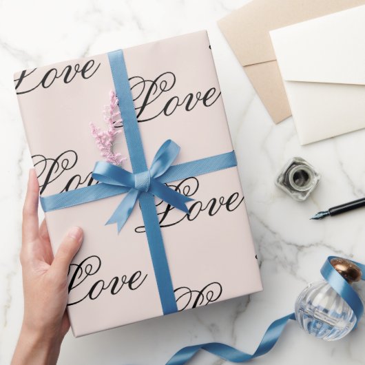 Schwarzer Pfirsichblütler Liebe immer Hochzeit Geschenkpapier (Schenken)