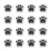 Schwarzer Pfotendruck Aufkleber (Vorderseite)