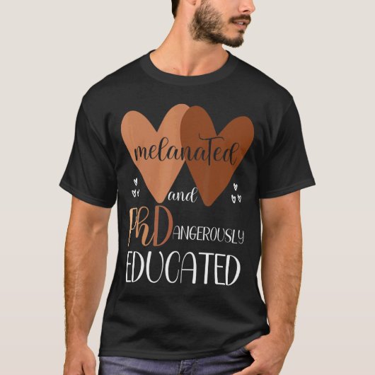 Schwarzer Phd-Abschluss schmelaniert und Ph T-Shirt (Vorderseite)