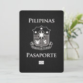 Schwarzer philippinischer Reisepass Save The Date (Stehend Vorderseite)