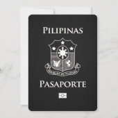 Schwarzer philippinischer Reisepass Save The Date (Vorderseite)