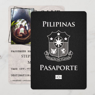 Schwarzer philippinischer Reisepass Save The Date