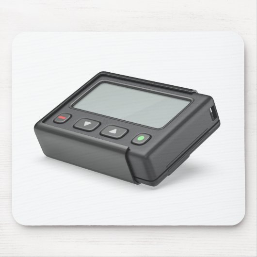 Schwarzer Piepser mit leerem Bildschirm Mousepad (Vorne)