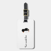 Schwarzer Pinguin Gepäckanhänger (Vorderseite vertikal)