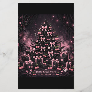 Schwarzer Pinker Goth Weihnachtsbaum Feiertagsflye Flyer