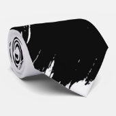 Schwarzer Pinsel Moderner weißer Hintergrund Krawatte (Gerollt)