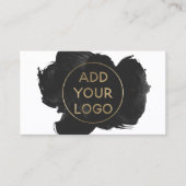 Schwarzer Pinselstrich lädt Ihr Logo hoch Visitenkarte (Vorderseite)