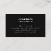 Schwarzer Pinselstrich, Maler und Dekorator Visitenkarte (Rückseite)