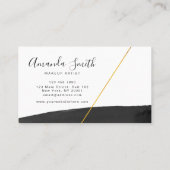 Schwarzer Pinselstrich und goldener Pinselstrich Visitenkarte (Rückseite)