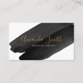 Schwarzer Pinselstrich und goldener Pinselstrich Visitenkarte (Vorderseite)