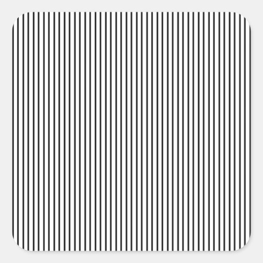 Schwarzer Pinstreifen Quadratischer Aufkleber (Vorderseite)