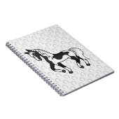 Schwarzer Pinto Trotting Horse Cartoon Illustratio Notizblock (Rechte Seite)