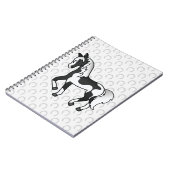 Schwarzer Pinto Trotting Horse Cartoon Illustratio Notizblock (Linke Seite)