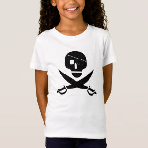 Schwarzer Piraten-Schädel mit Augen-Flecken-und T-Shirt