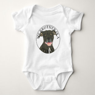 Schwarzer Pitbull Hund Baby Strampler