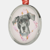 Schwarzer Pitbull-Hund Ornament Aus Metall (Links)