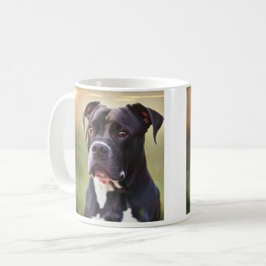 Schwarzer Pitbull Kaffeetasse (Vorderseite Links)