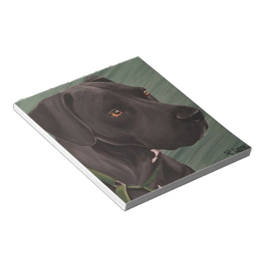 Schwarzer Pitbull Notizblock (angewinkelt)