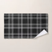 Schwarzer Plaid Tartan Badhandtuch Set (Handtuch)