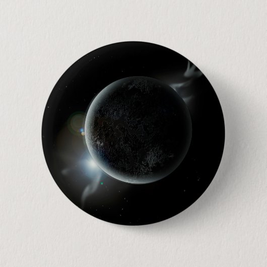Schwarzer Planet 3D-Abbildung im Universum Button (Vorderseite)